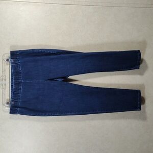 05187 Soft Surroundings dark wash pull on elastic waist jeans PL